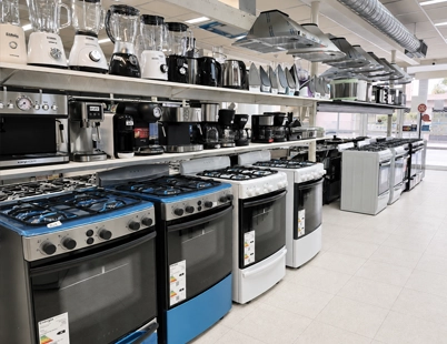 Electrodomésticos y cocinas exhibidos en el local de Artículos del Hogar