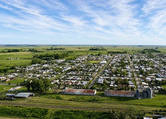 Vista aérea de una localidad interconectada de La Pampa