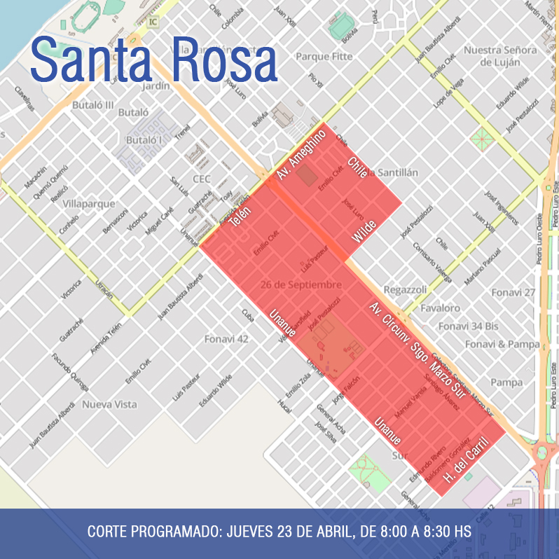 Este jueves 23, en los barrios 26 de Septiembre, Sur y Villa Santillán - Imagen 1