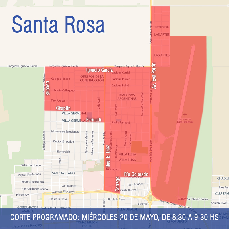 Este miércoles, en barrios del norte de Santa Rosa - Imagen 1
